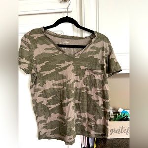 Camo v neck shirt